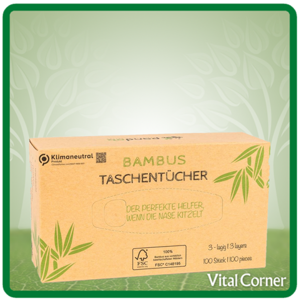 Bambus Taschentücher 3-lagig | 100% Bambus | Plastikfreie Verpackung